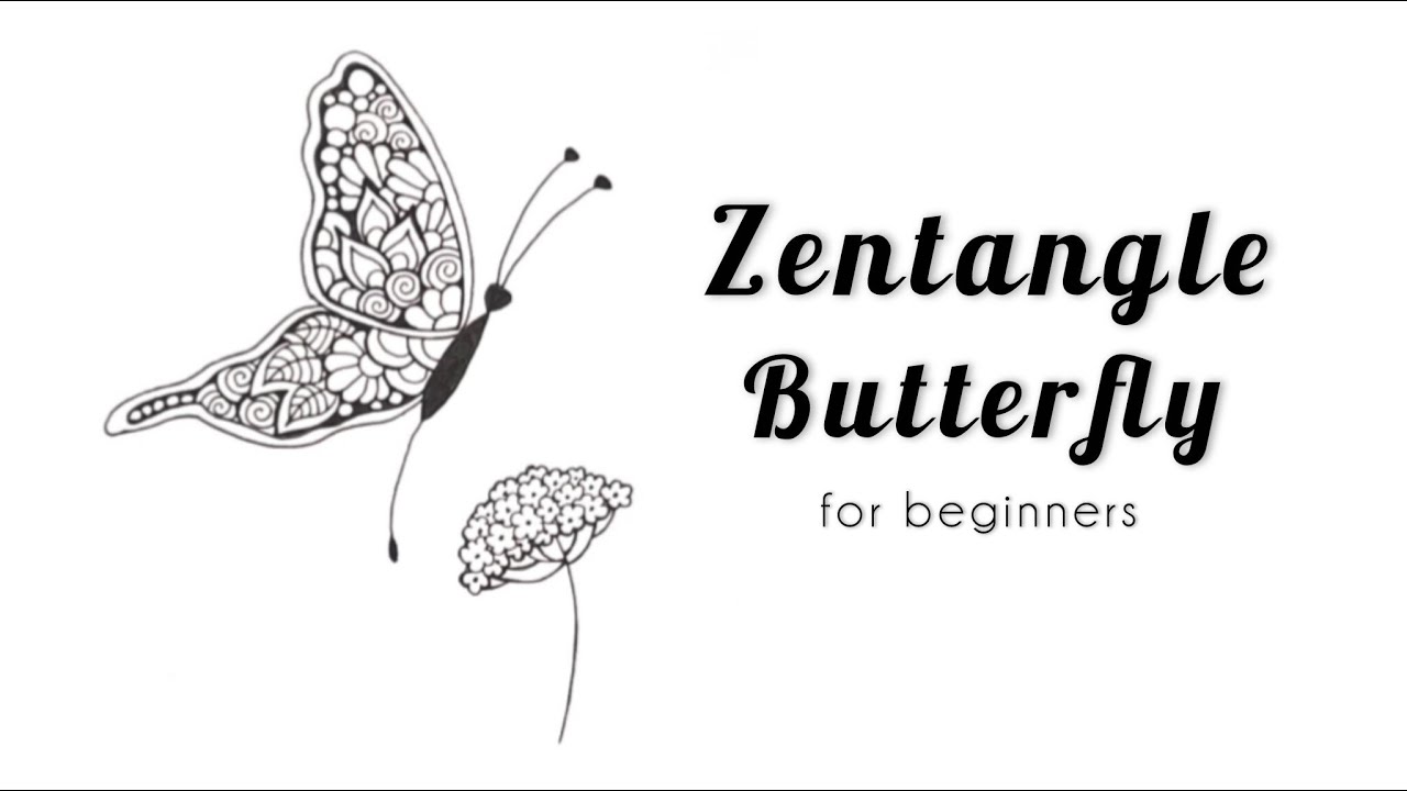 Butterfly drawing for beginners 🌸 Flower drawing 🌸 Zentangle patterns