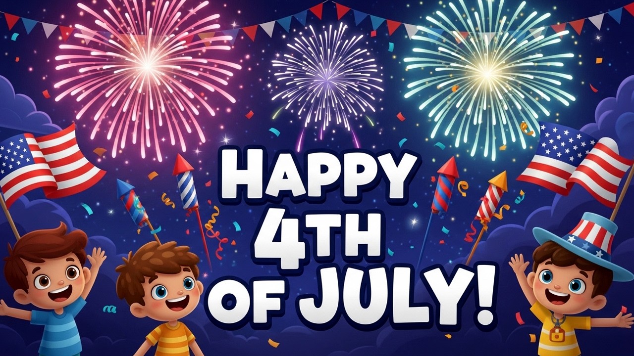 Happy 4th of July U.S.A Song & Rhyme 🎆, Patriotic Song for Kids, USA Independence -Baby Talk Time 🇺🇸