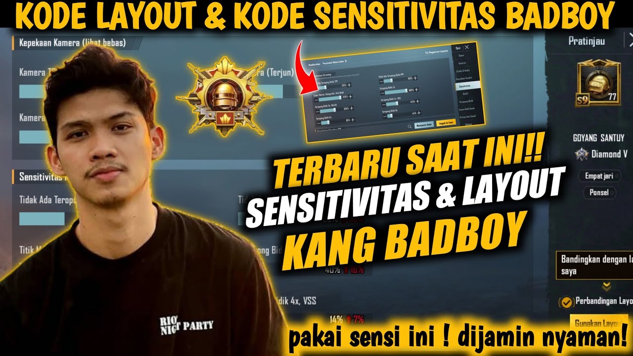 Sensitivitas PUBG Mobile Terbaik 2022 | Kode Sensitivitas Badboy Terbaru + Kode Layout PUBG