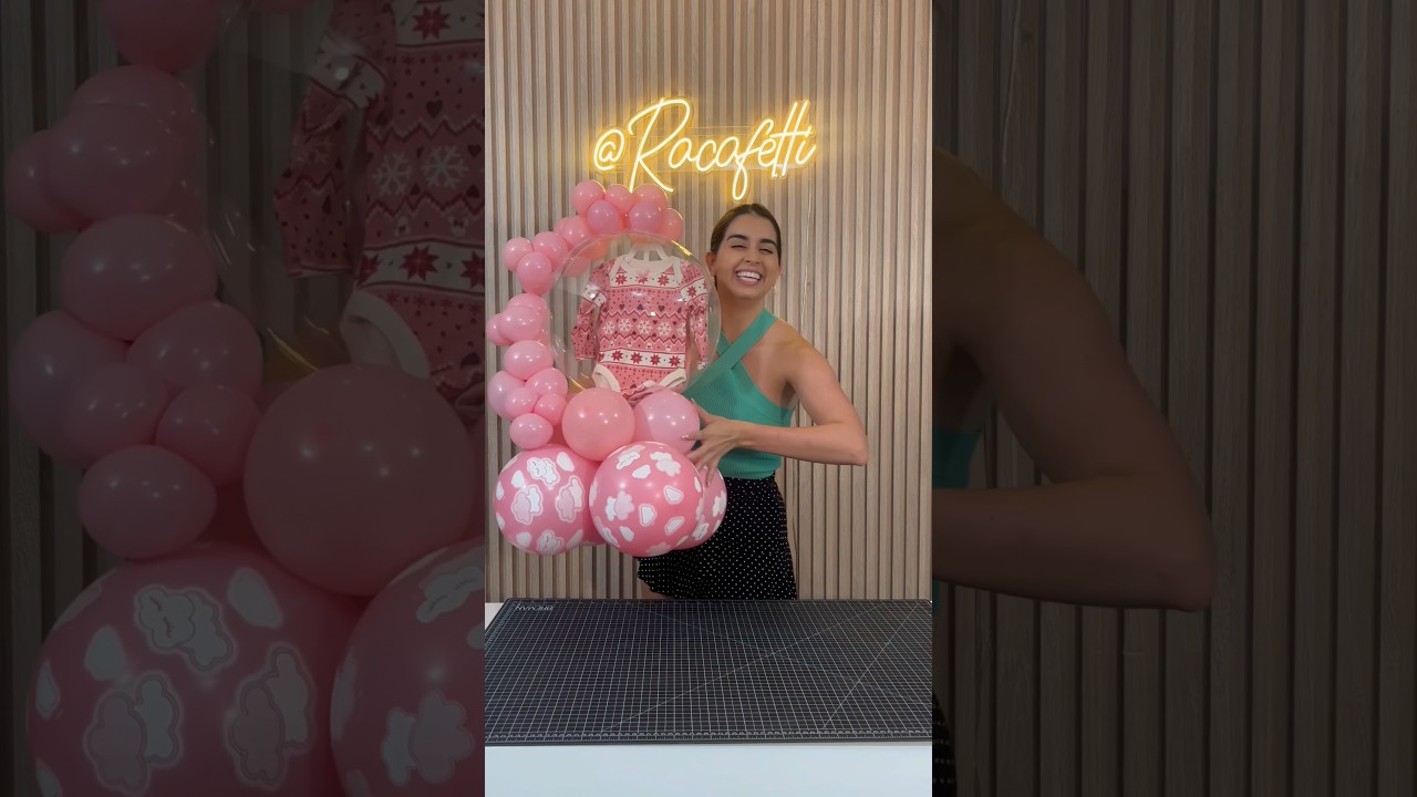 Baby shower balloons. Baby girl balloons. Balloon decoration for baby shower. Easy Baby shower decor