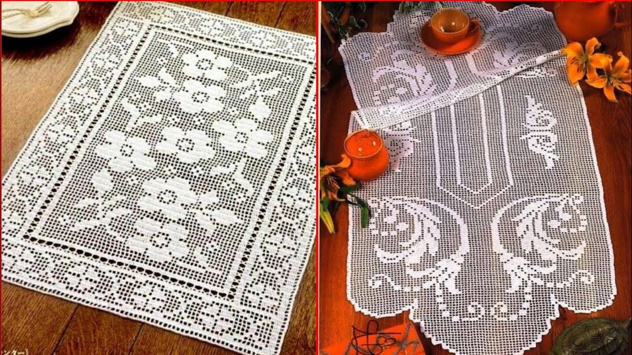 120 Elongate Crochet Fillet Table Runner Pattern Ideas #diy #crochet #decoration 