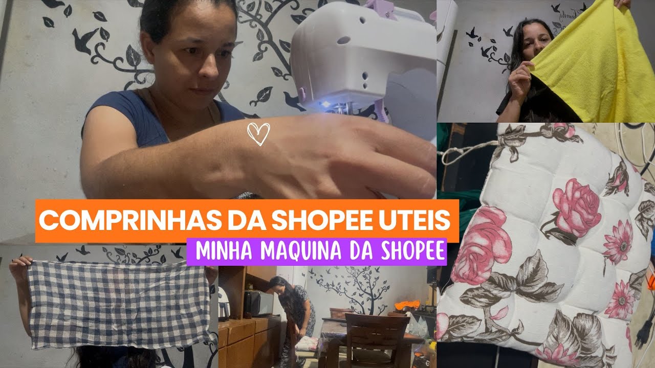 COMPRINHAS DA SHOPEE UTEIS PARA CASA+VOU TESTAR |USEI MINHA MAQUINA DE COSTURA DA SHOPEE+PISCINA