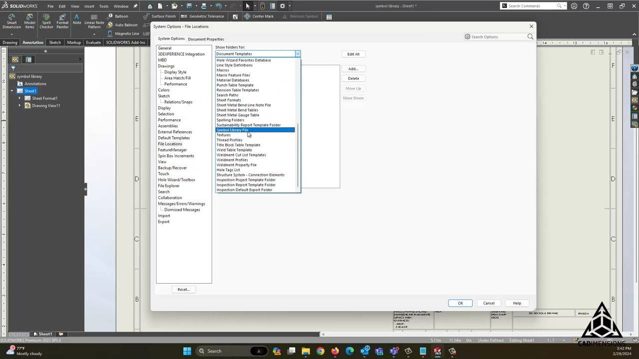 How To Restore The Symbol Library In SOLIDWORKS