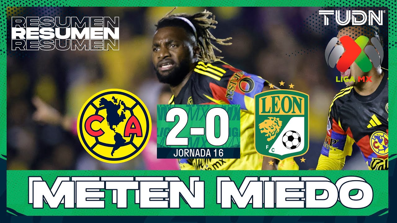 Resumen y goles - América 2-0 León | Liga MX - Jornada 16 Apertura 2025 | TUDN
