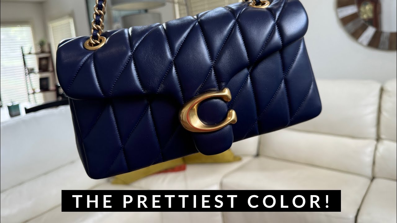 ПОТРЯСАЮЩИЙ новый цвет! Темно-синий Coach Quilted Tabby 26 ** доступен для заказа с 01.09.24