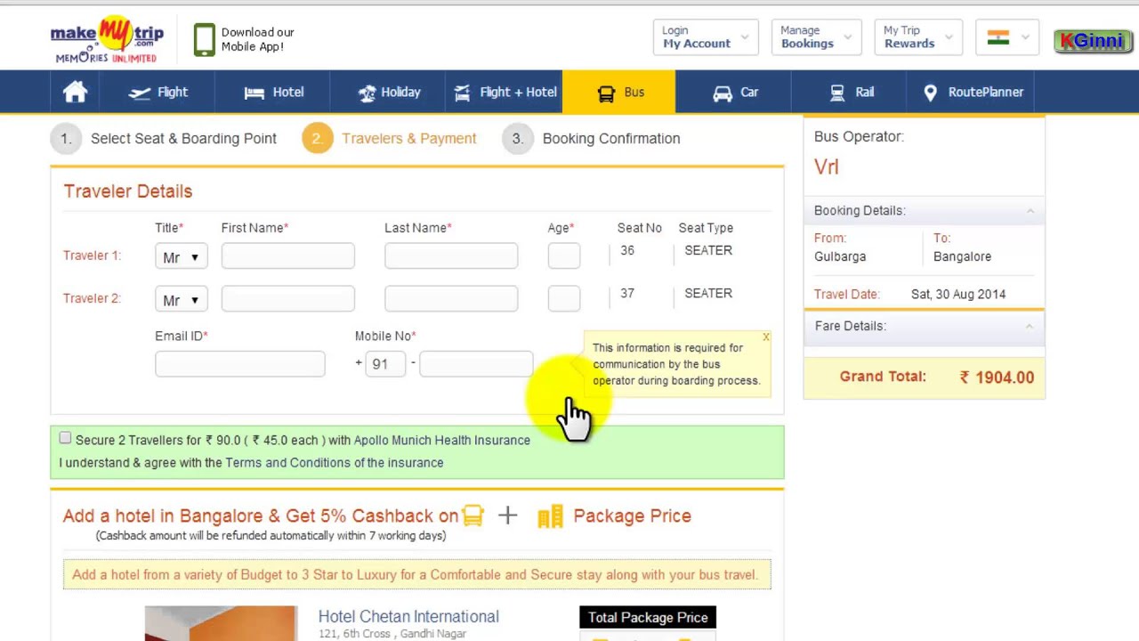 Bus Booking Make My Trip