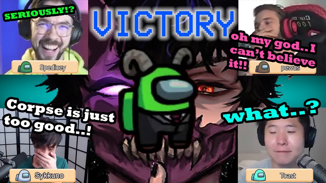 Everyone's Reaction to Corpse Husband's First Ever Impostor Win ft. Sykkuno, Rae, Pewds, Toast!