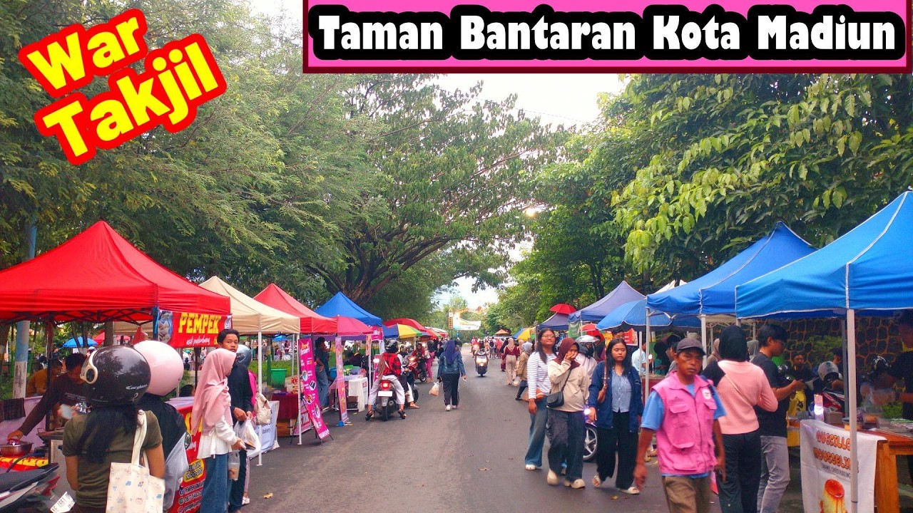 Ngabuburit Berburu Takjil di Taman Bantaran Madiun