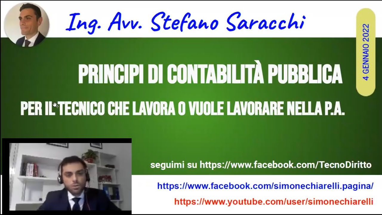 Principi di contabilità pubblica di Stefano Saracchi (4/1/2022)