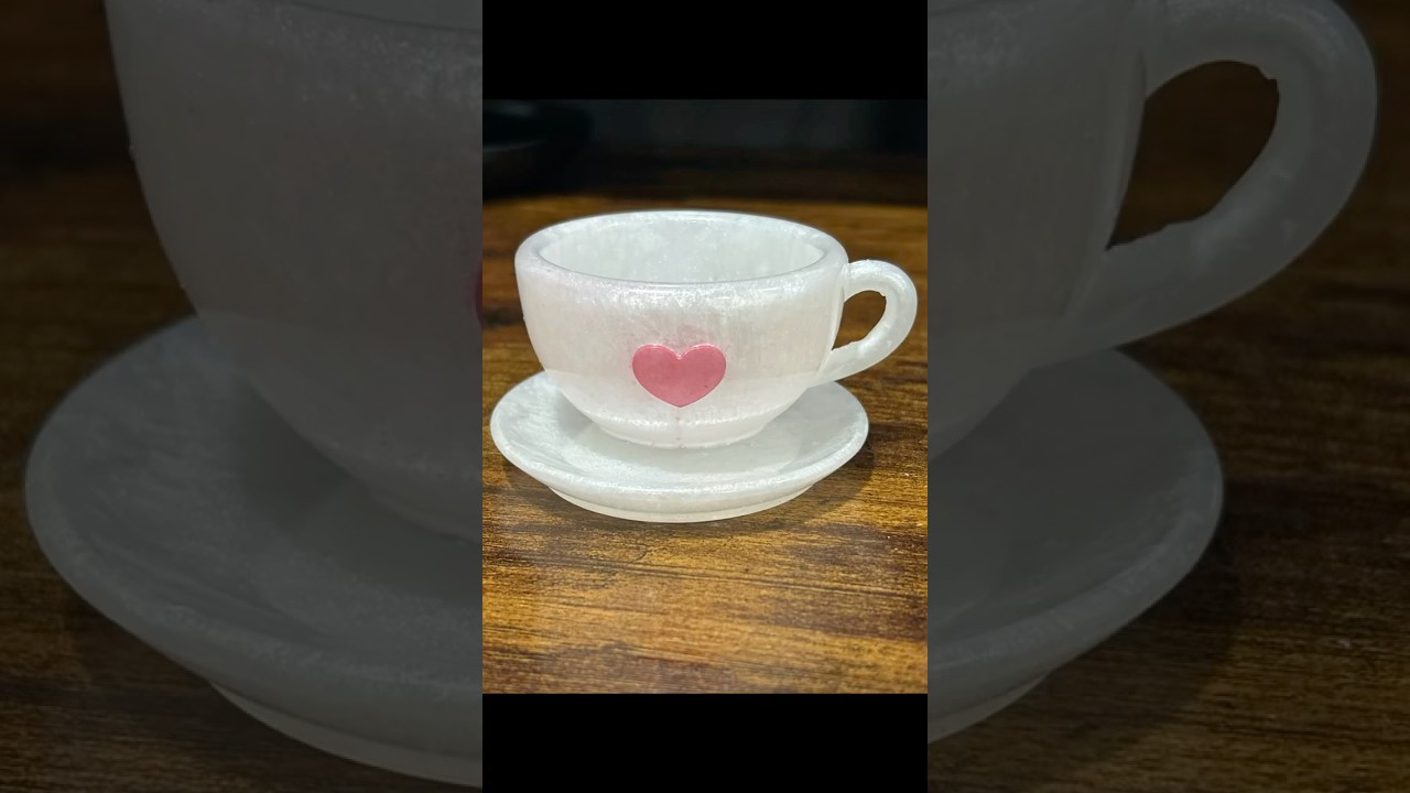 A beautiful tea cup and plate set made with resin. ☕️ #teacup #resincrafts #resinart