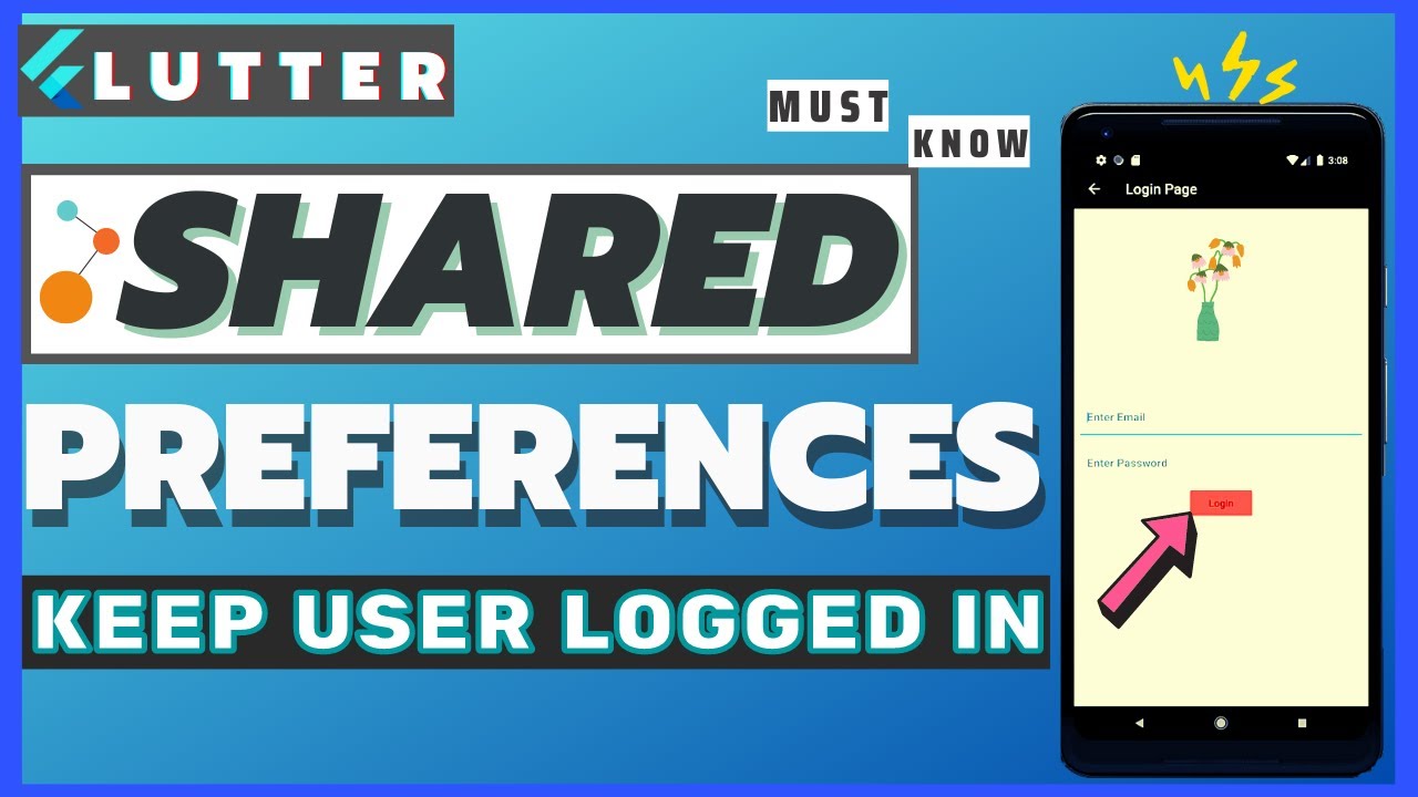 Вход в Flutter SharedPreferences 🔒 | Учебное пособие по Flutter SharedPreferences | Flutter: сохр...