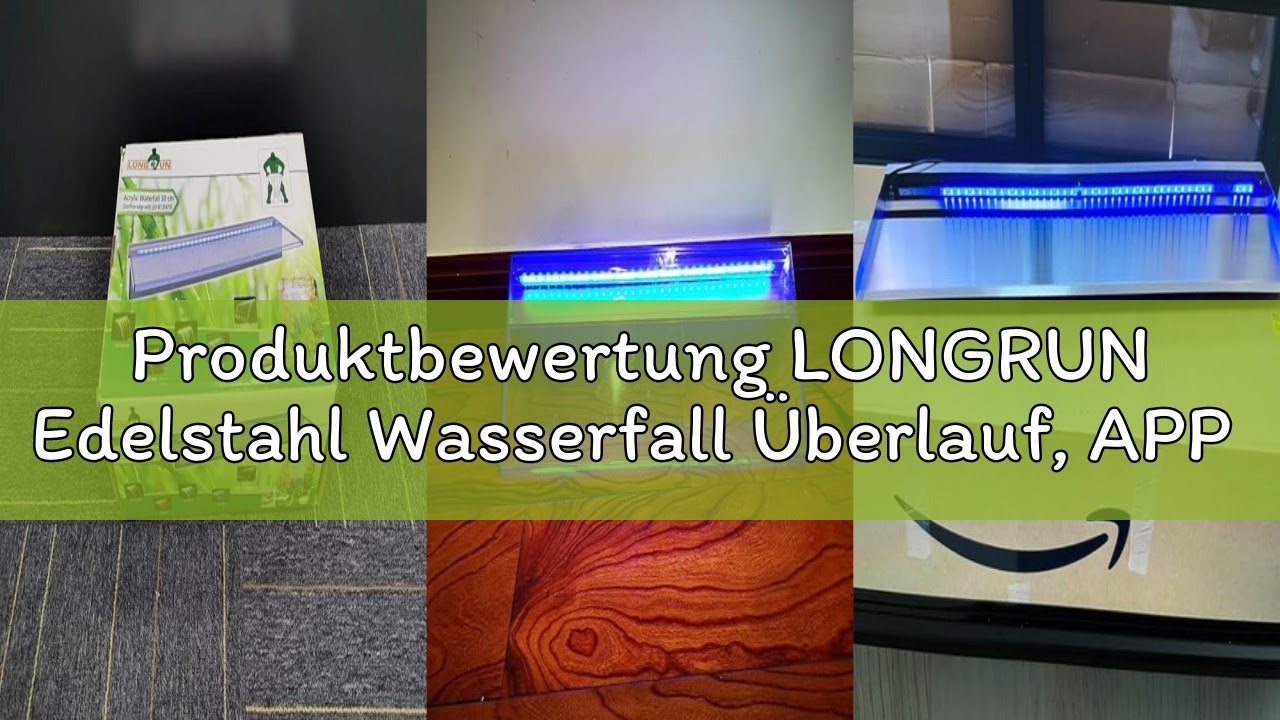 Produktbewertung LONGRUN Edelstahl Wasserfall Überlauf, APP Kontrolle Multi-Farben LED-Licht Drausse
