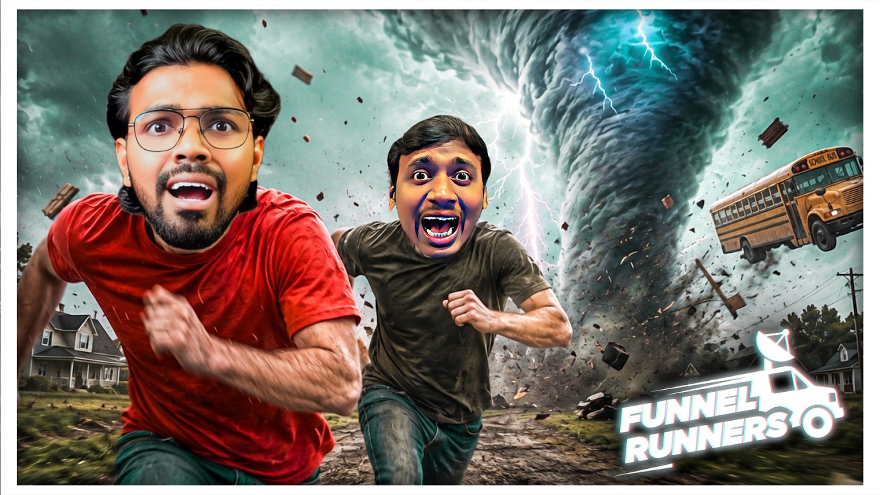 We Try To Escape The Biggest Tornado in Funnel Runners!