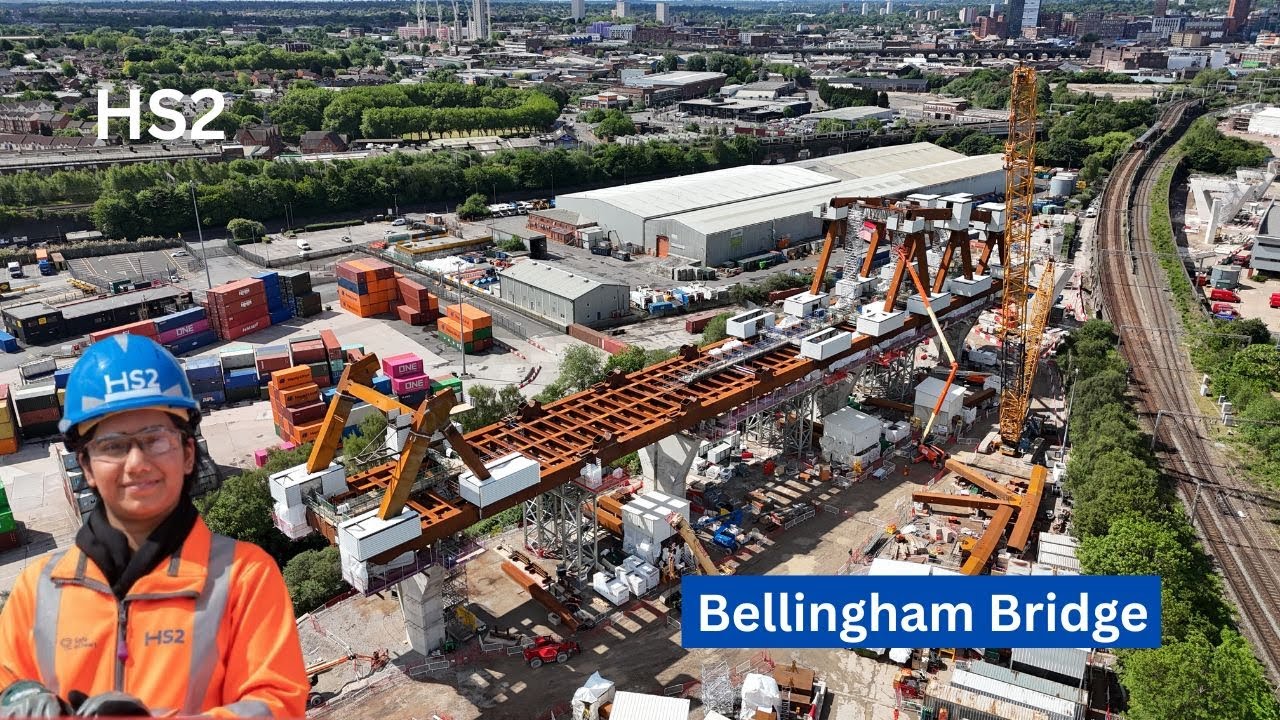 HS2 BELLINGHAM BRIDGE/CURZON NO 2 VIADUCT - BIRMINGHAM - 4K DRONE