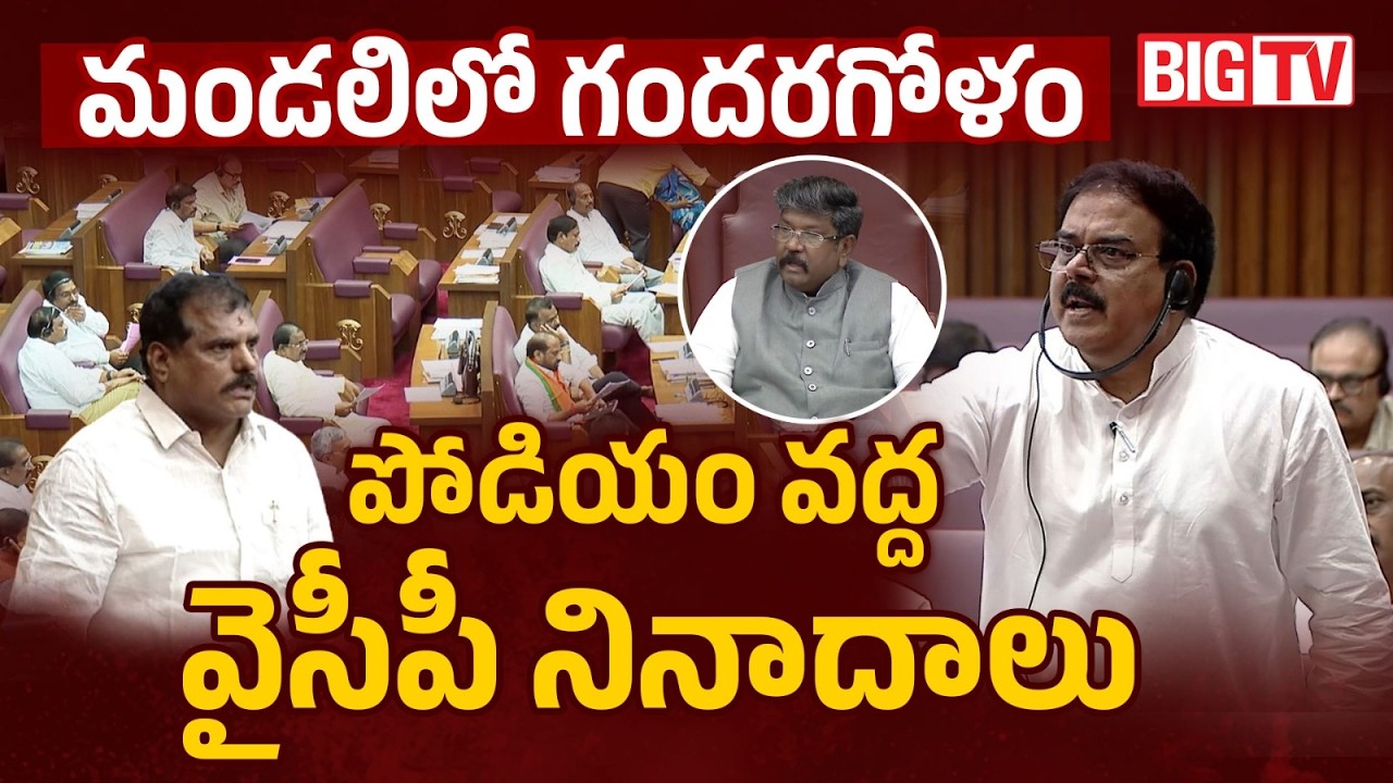 మండలిలో గందరగోళం | YCP Protest In Mandali | Mega DSC Controversy | BIG TV LIVE