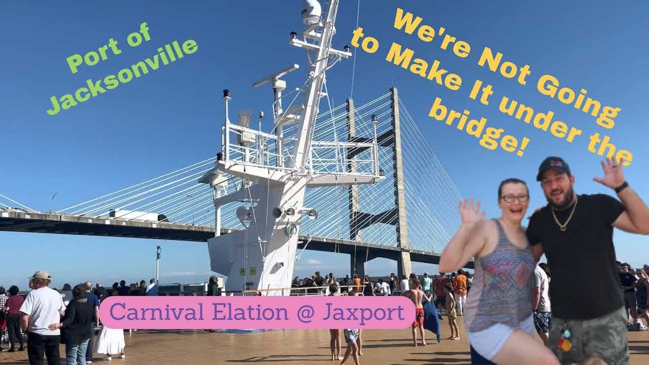 Port of Jacksonville, FL (Jaxport) - Carnival Elation almost hits bridge!  Parking and Cabin tour.