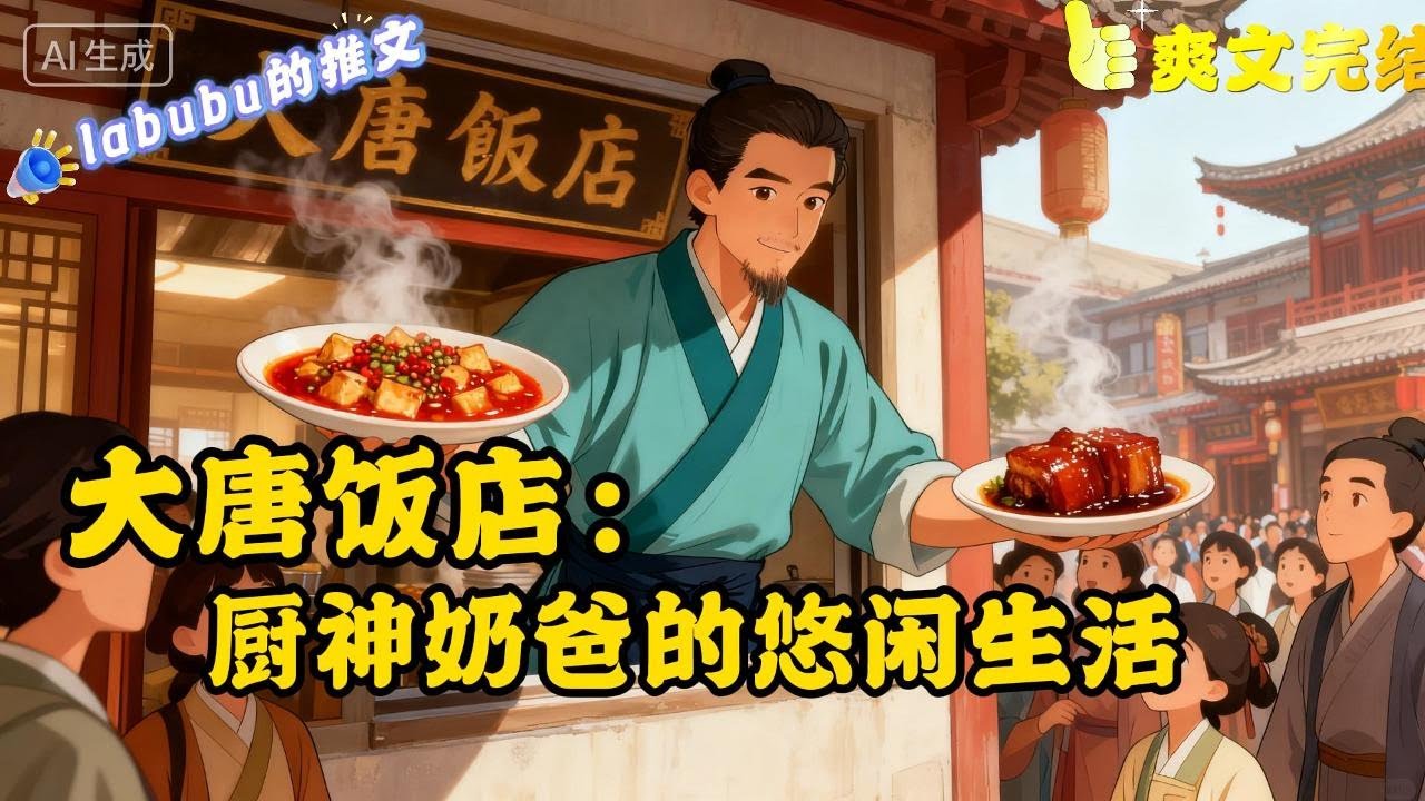完结《大唐》在大唐长安城里，有这样一位厨神奶爸，当麻婆豆腐和东坡肉一经问世，就震撼了所有大唐百姓的味蕾。而他的第一个客人就是盛唐第一人李世民。 #历史#明朝#脑洞