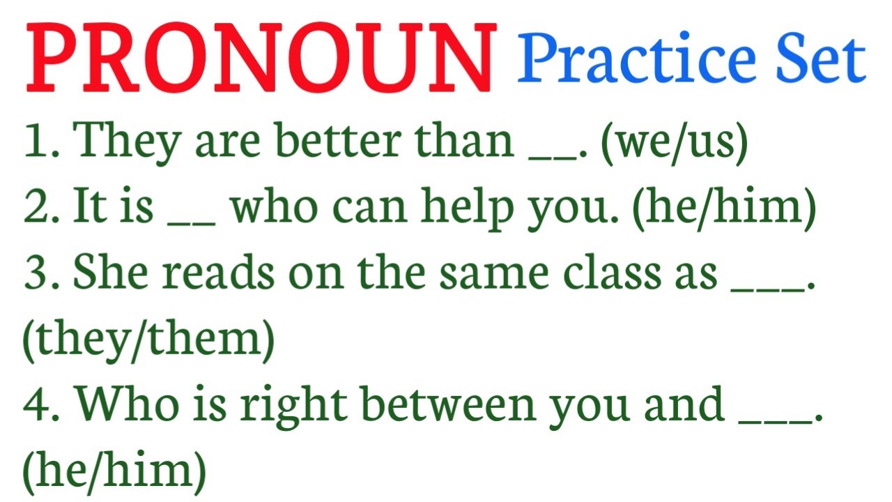 Fill in the Blanks with PRONOUN/Exercise on Pronoun/Parts of Speech/ Competitive English Grammar