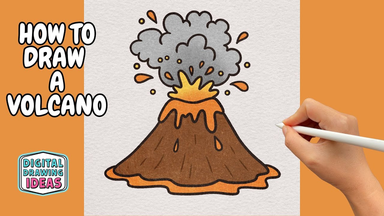 How to Draw a Volcano | Easy Volcano Drawing Tutorial