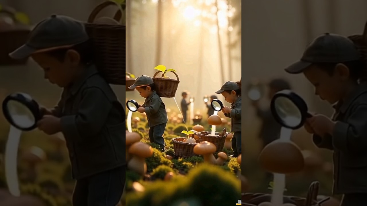 "Mini Workers Harvest & Cook Giant Mushrooms 🍄 | Realistic 8K Cinematic Scene | Tiny World Kitchen