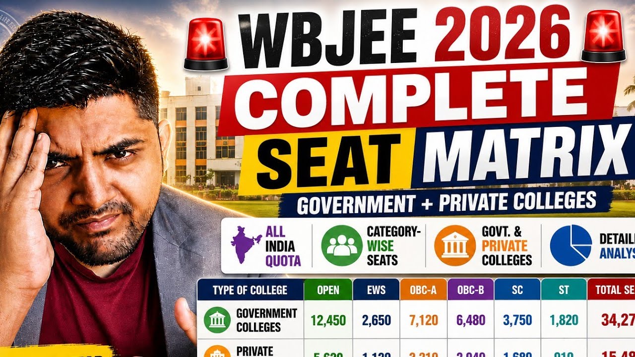 🚨 WBJEE 2026 COMPLETE SEAT MATRIX 🚨GOVERNMENT + PRIVATE COLLEGES | ALL INDIA QUOTA | CATEGORY-WISE 