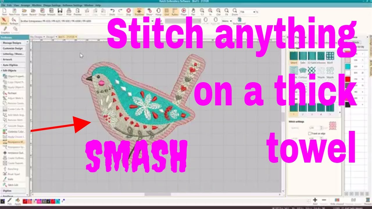 How to Embroider on Towels: Hatch Smash Stitch Part 2 ANY DESIGN