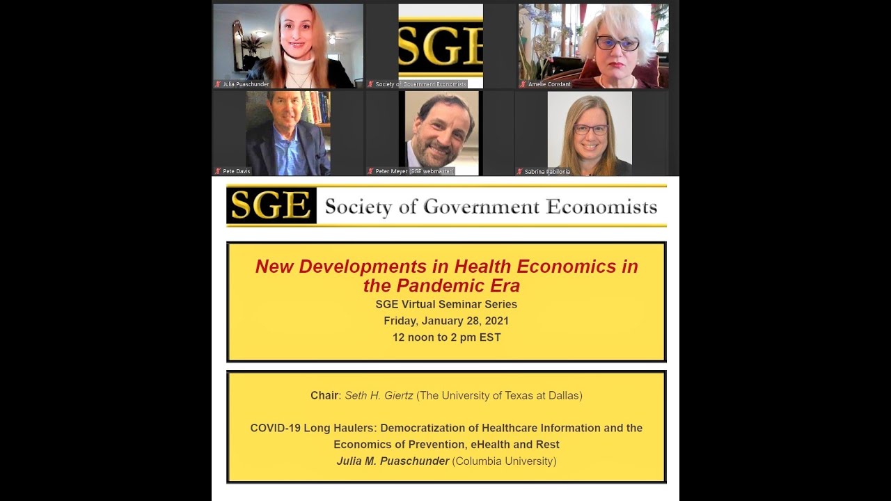 'Society of Government Economists' opening Julia Puaschunder 'Health Economics in a Pandemic Era'