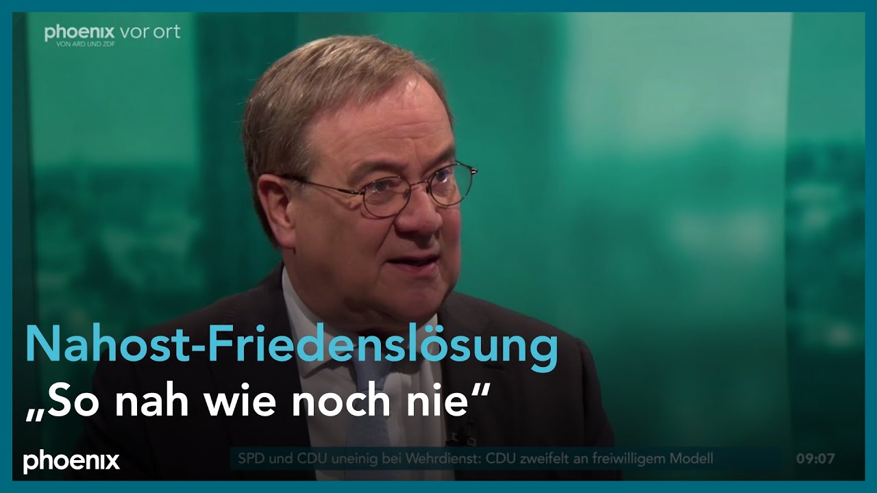 phoenix tagesgespr&auml;ch mit Armin Laschet zu Entwicklungen in Nahost am 06.10.25