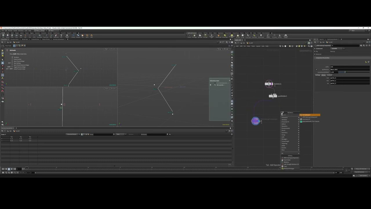 Rigging in Houdini with APEX: 02 | Simple IK [한국어]