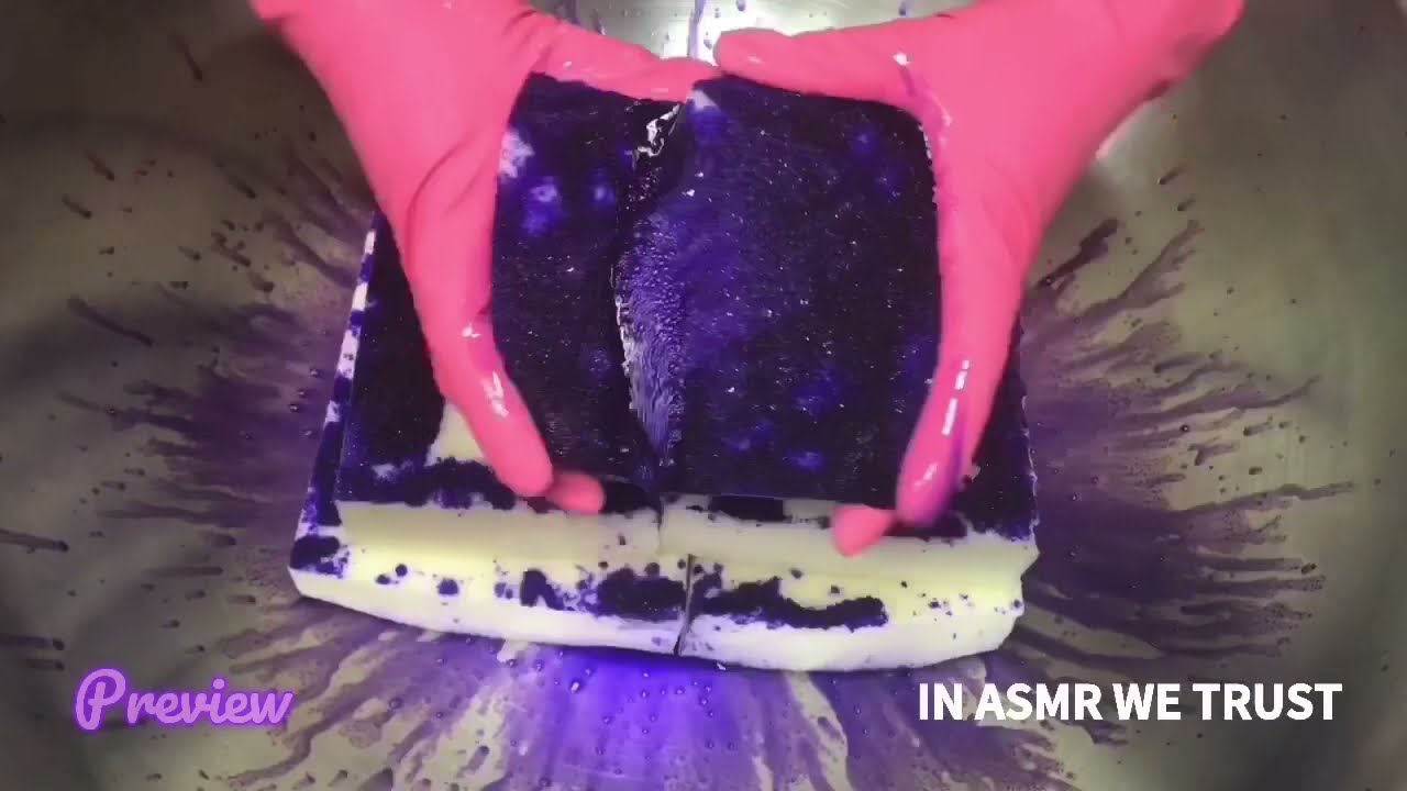 Lavender Ty-D-Bol and White Sponges Stain Test
