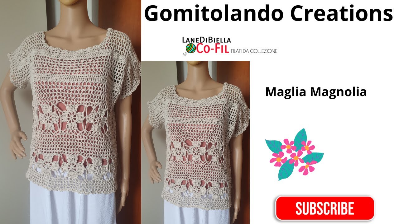 MAGLIA REALIZZATA CON L'UNCINETTO MOD. MAGNOLIA
