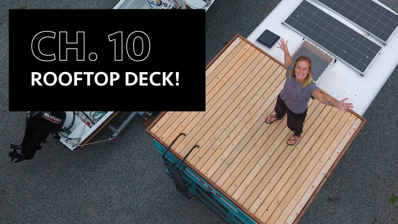 I built a ROOFTOP DECK on my Skoolie E350 | Bus Conversion