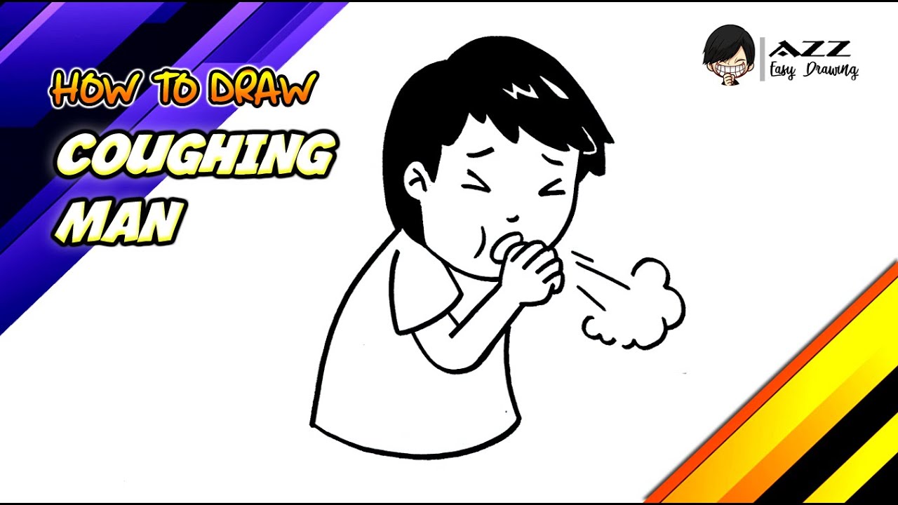 How to draw Coughing Man step by step