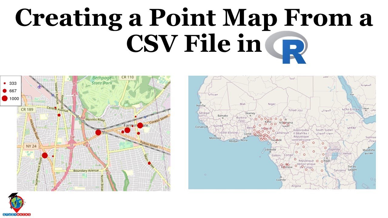 Creating a Point Map From a CSV File in R || Geospatial Analysis with R for Beginners to Advanced