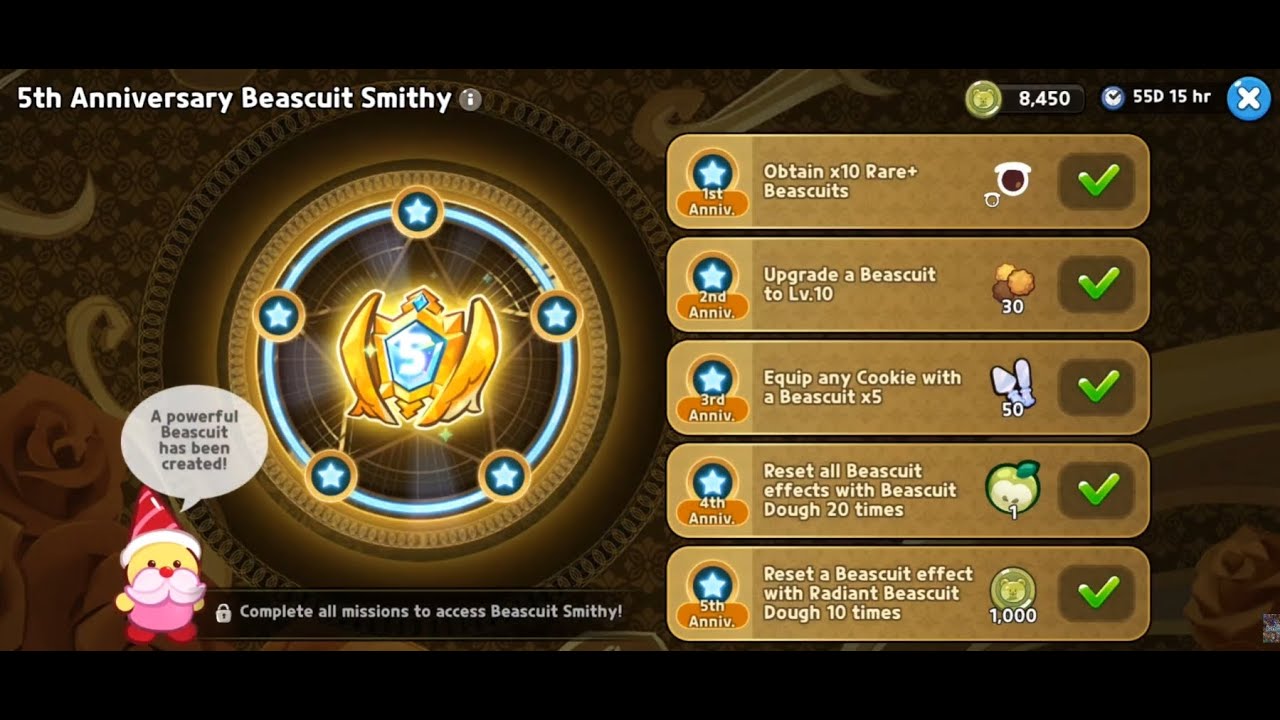 5-я годовщина игры Beascuit Smithy: Завершите миссию - Королевство Куки Ран