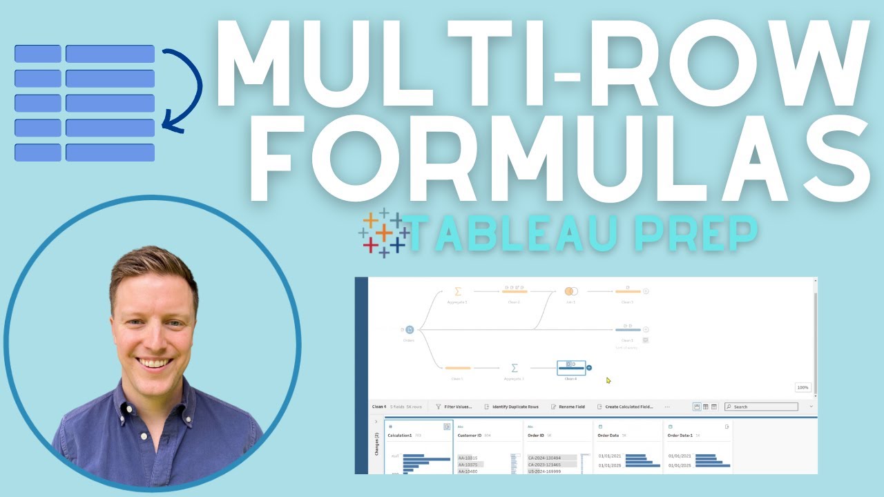 How to Create Multi-Row Formulas in Tableau Prep (Difference From)