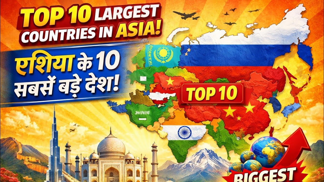 Top 10 Largest Countries in Asia|एशिया के 10 सबसे बड़े देश|