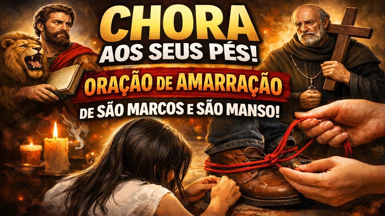 CHORA AOS SEUS PÉS! ORAÇÃO DE AMARRAÇÃO DE SÃO MARCOS E SÃO MANSO!