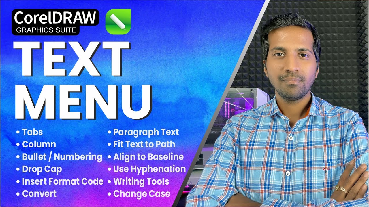Text Menu Complete Options in Coreldraw  | Learn Coreldraw in Hindi by Simplified Tuts