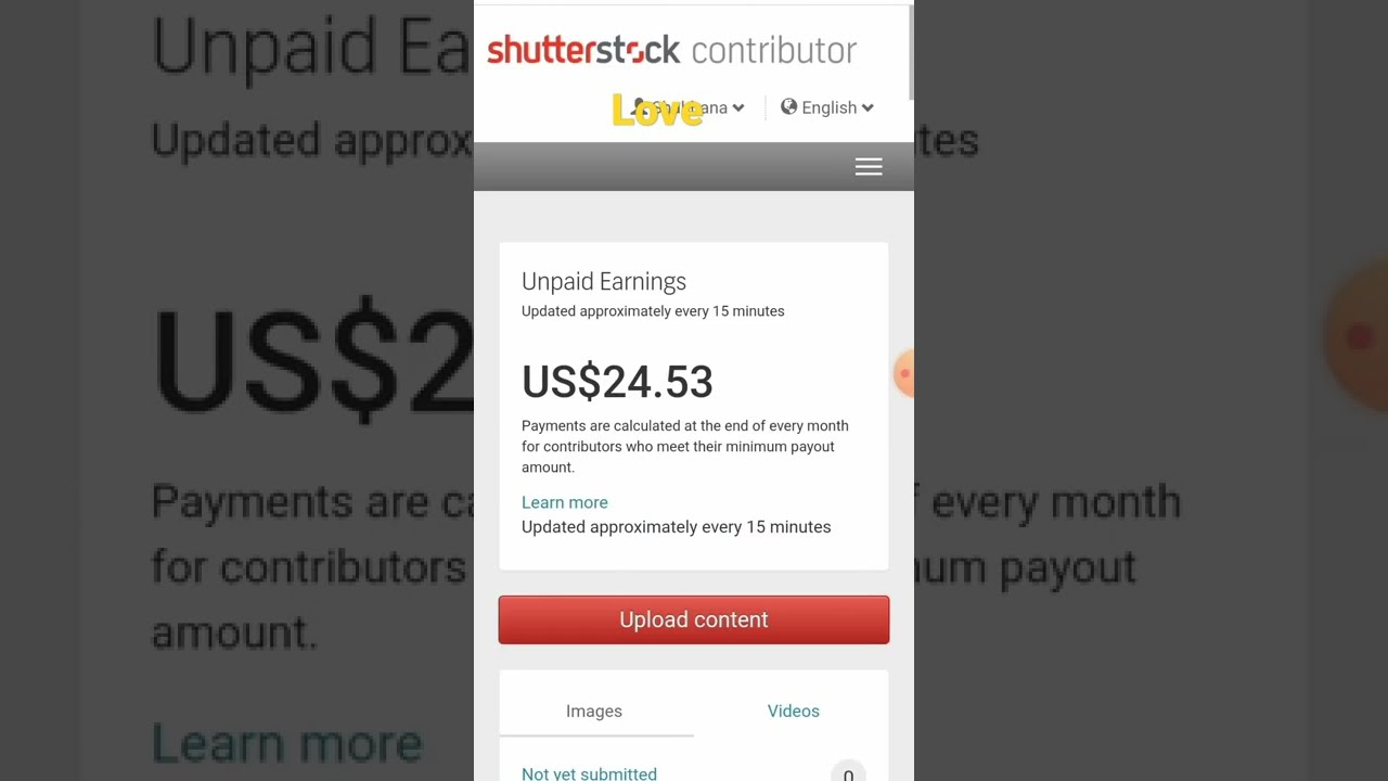 Shutterstock payment proof