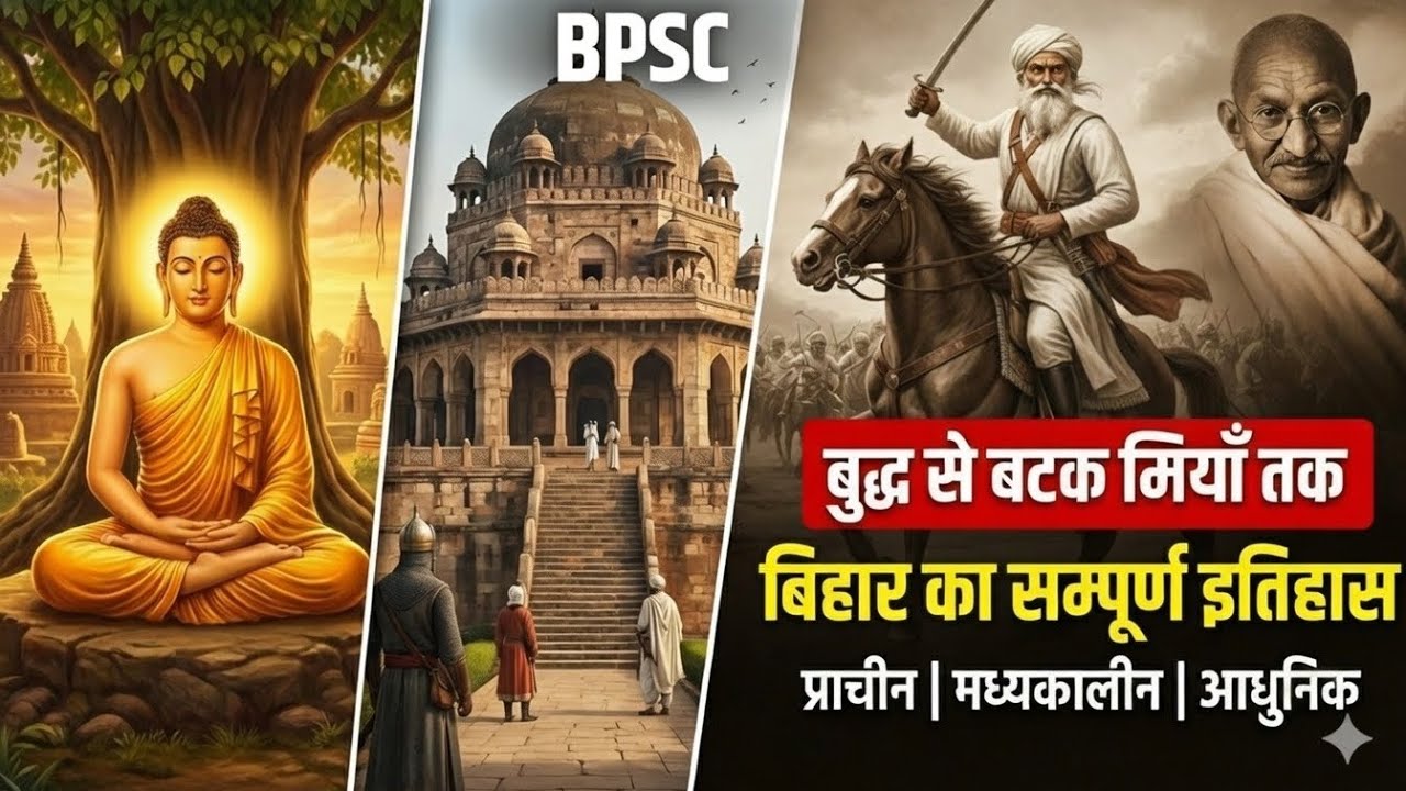  ONESHOT BIHAR HISTORY :बिहार का सम्पूर्ण इतिहास प्राचीन | मध्यकालीन | आधुनिक BPSC