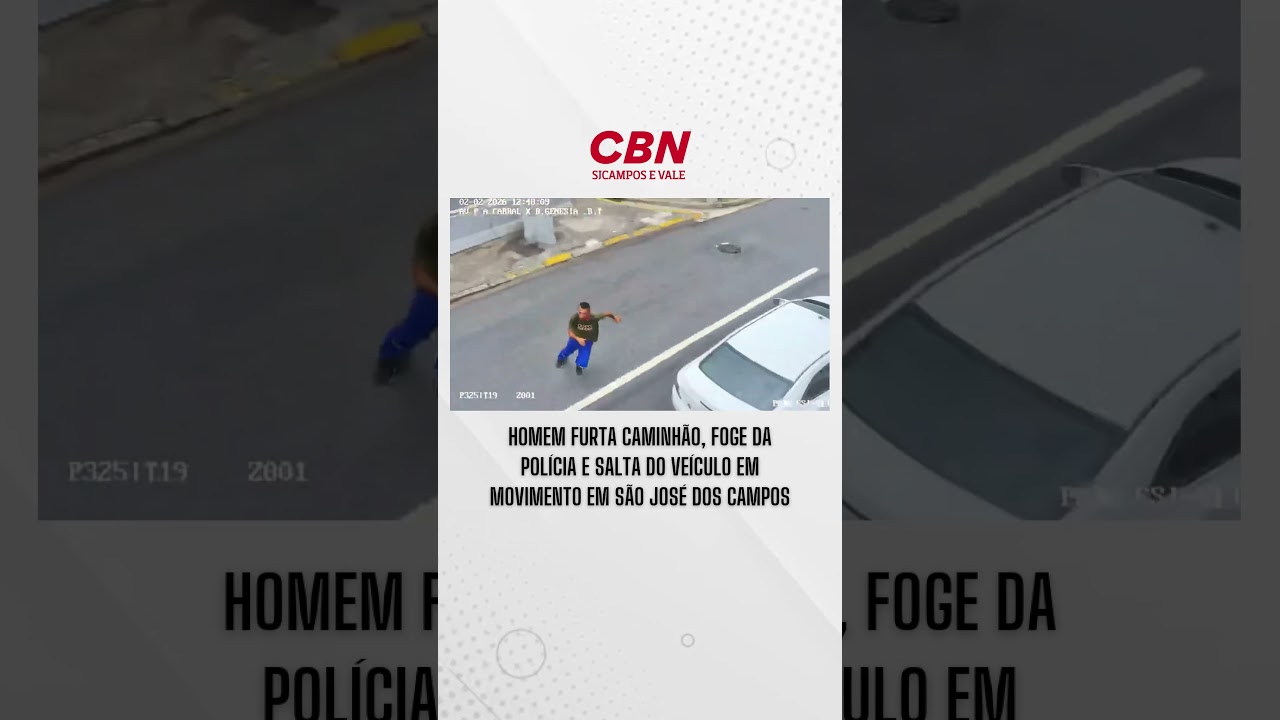 Homem furta caminh&atilde;o, foge da pol&iacute;cia e salta do ve&iacute;culo em movimento em S&atilde;o Jos&eacute; dos Campos