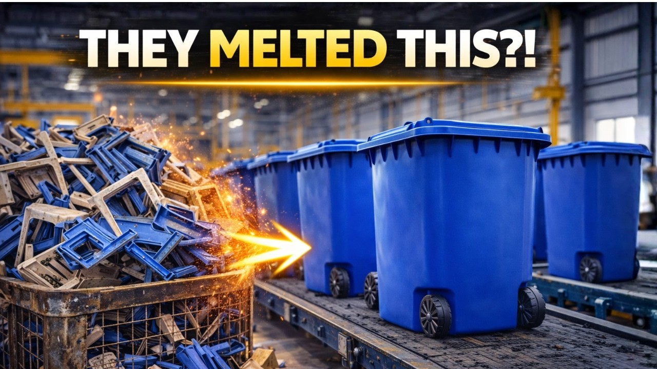 They Melted Broken Plastic Chairs Into THESE Giant Trash Bins?! | Full Factory Process