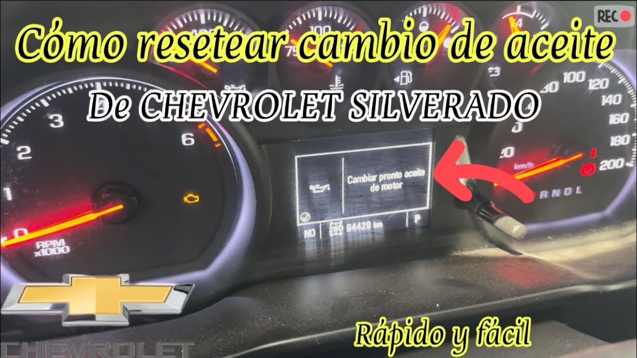 Borrar cambio de aceite de CHEVROLET SILVERADO 2020 (change oil reset CHEVROLET SILVERADO) 🛻