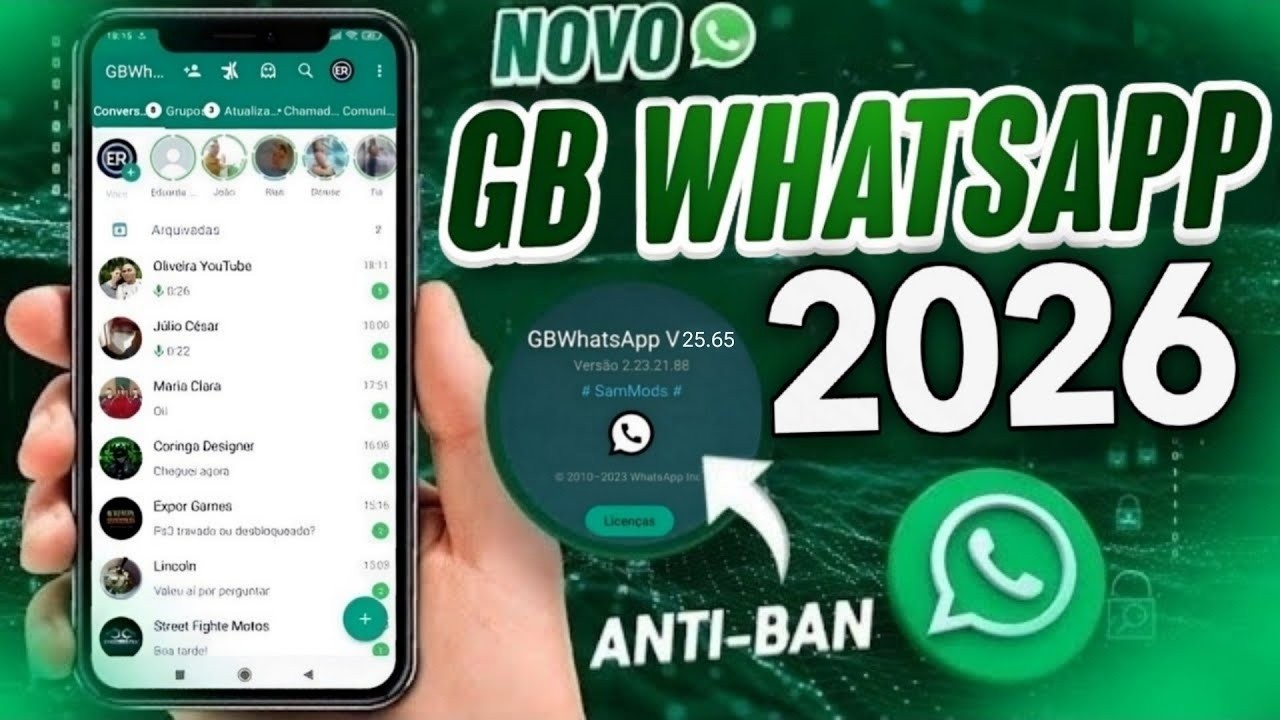 CHEGOU💥 NOVO GBWHATSAPP PRÓ 25.75 100% ANT-BAN PEGANDO COM NÚMERO DIRETO