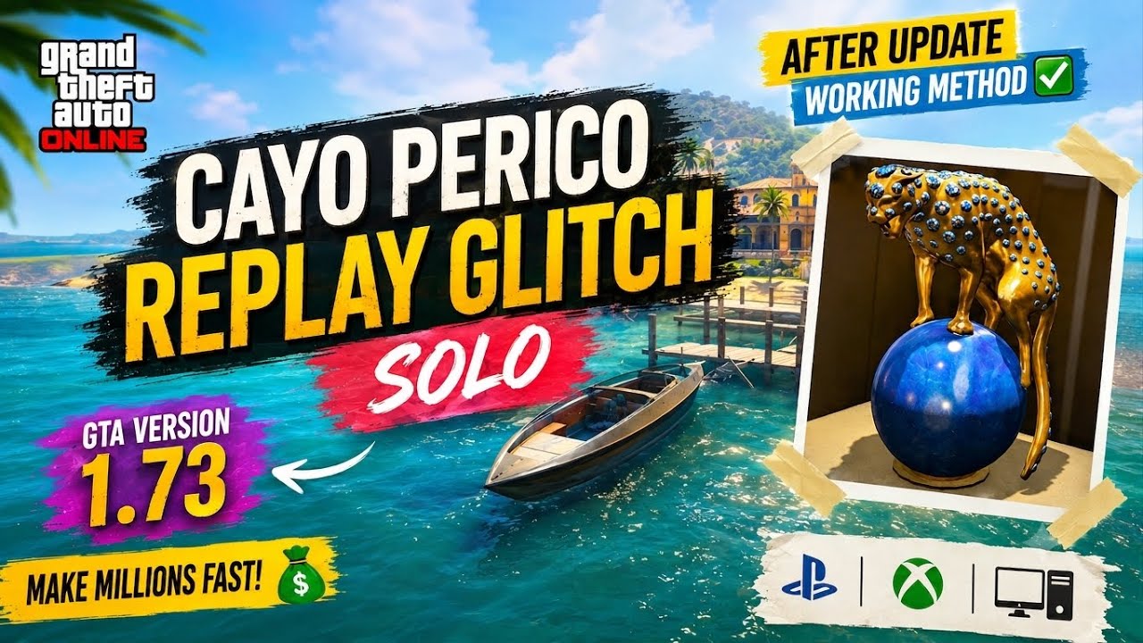 GTA Online Cayo Perico Replay Glitch SOLO (1.73) &mdash; GTA 5 money glitch