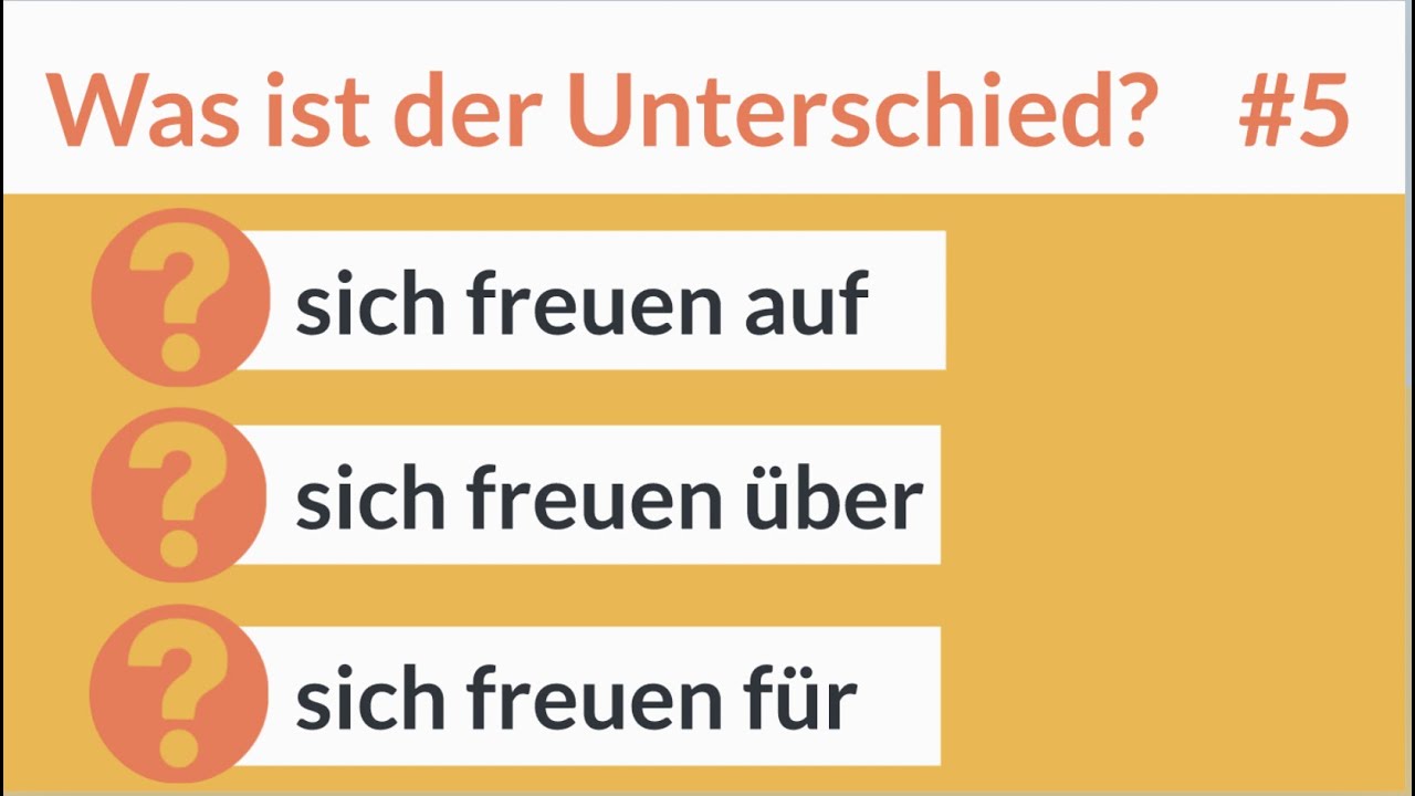 Unterschied: sich freuen auf | sich freuen über | für | Deutsch lernen | Grammatik | TOP 10 Fehler