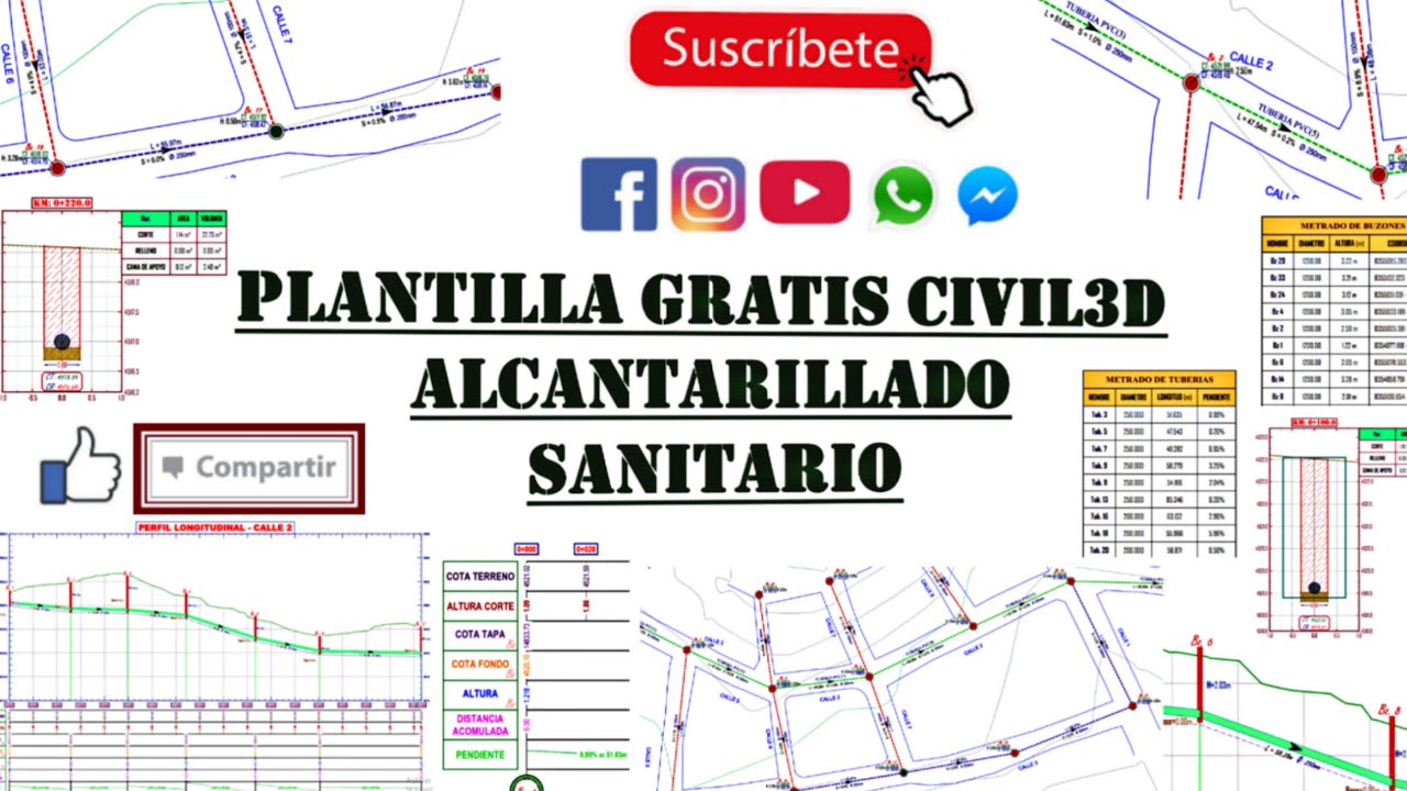 PLANTILLA GRATIS CIVIL3D - REDES DE ALCANTARILLADO SANITARIO