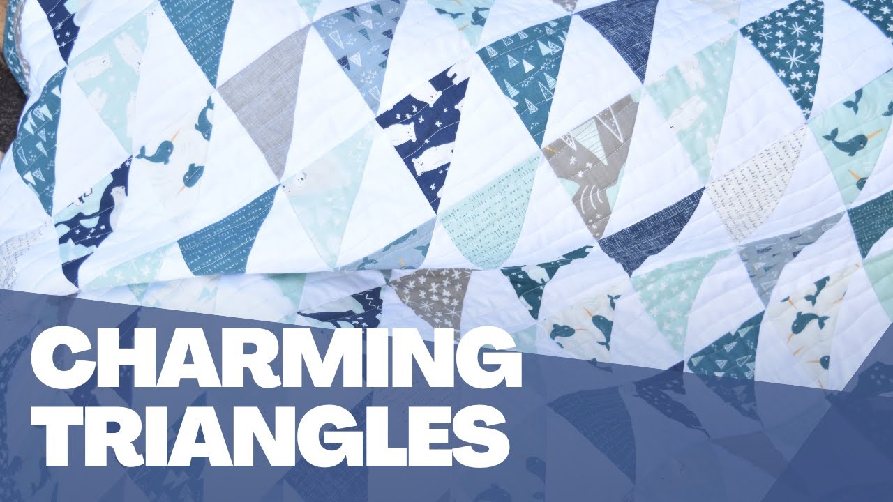 How to Make The Charming Triangles Baby Quilt - FREE charm square quilt pattern - beginner friendly!