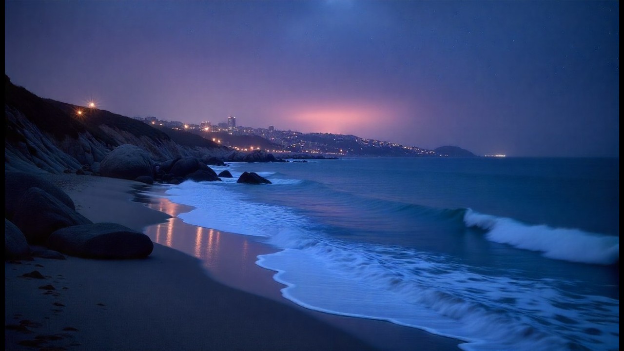 🌙 Soothing Ocean Waves at Night | Sleep Instantly & Reduce Anxiety |  RELAXING OCEAN SOUND AT NIGHT